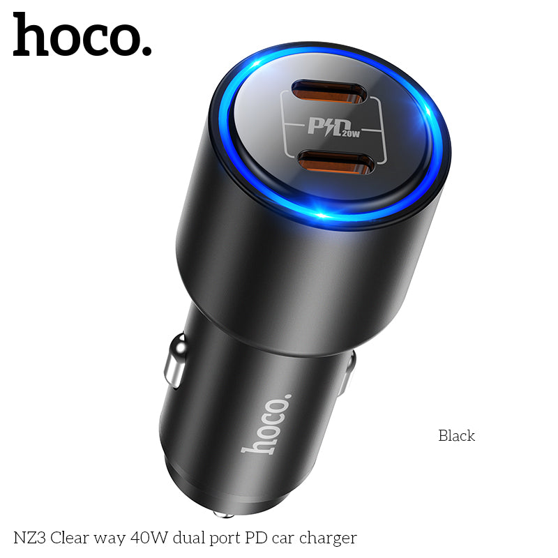 40W Type-C Dual Port Super Fast Car Charger (NZ3)