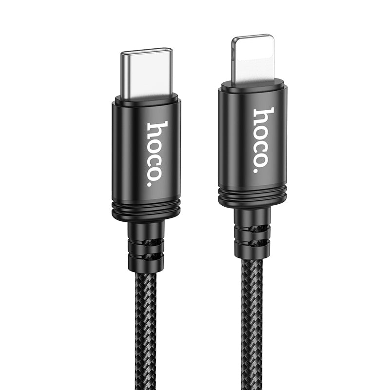27W PD Nylon Braided Super Fast Charging Cable - Lightning to Type C (X89) 2 Meter