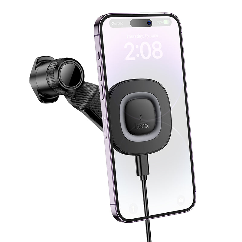 15W Magnetic Wireless Charging Phone Holder for Air Vent w/ Hook Locking (HW30)