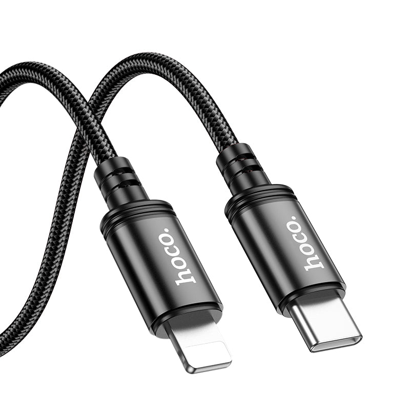 27W PD Nylon Braided Super Fast Charging Cable - Lightning to Type C (X89) 2 Meter