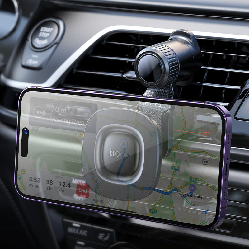 Magnetic Air Vent Phone Holder w/ Ring Magnet, Hook Locking (H74)