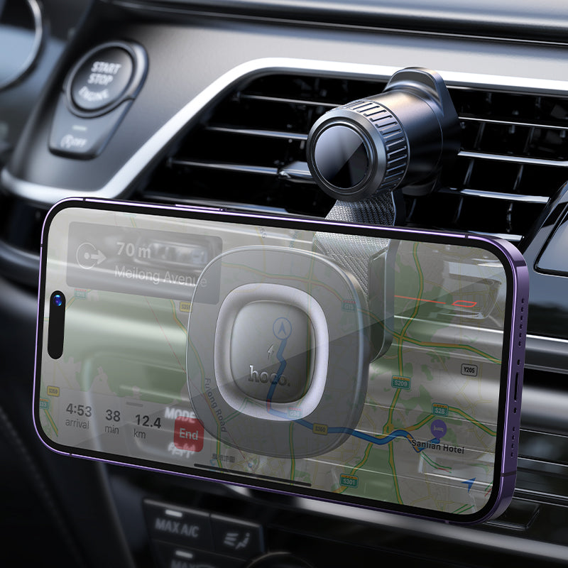 15W Magnetic Wireless Charging Phone Holder for Air Vent w/ Hook Locking (HW30)