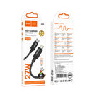 27W PD Nylon Braided Super Fast Charging Cable - Lightning to Type C (X89) 2 Meter