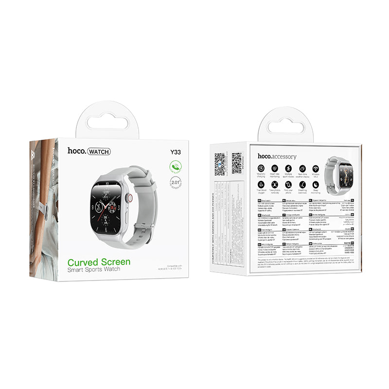 Smart Watch w/ Call Feature, 3~5 Days Battery Life, IP67 Waterproofing, Curved HD Screen (Y33)