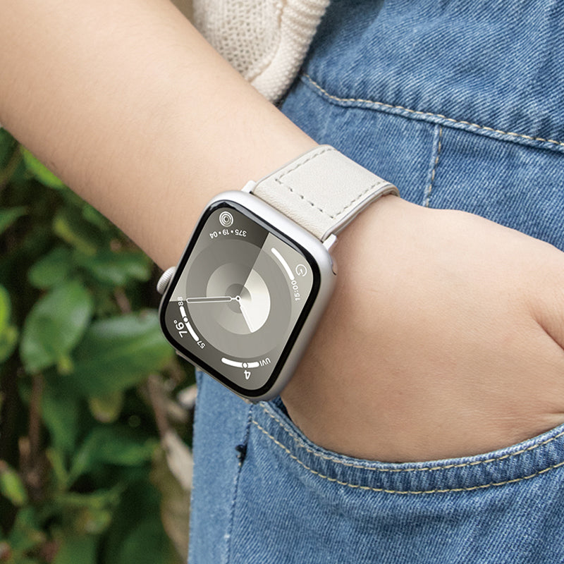 Leather Watch Strap with Magnetic Buckle for Apple Watch (WA34)
