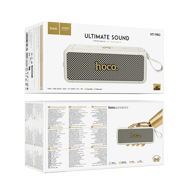 16W Premium Bluetooth Speaker with FM/MicroSD/USB/Aux Inputs (HT1 Pro)