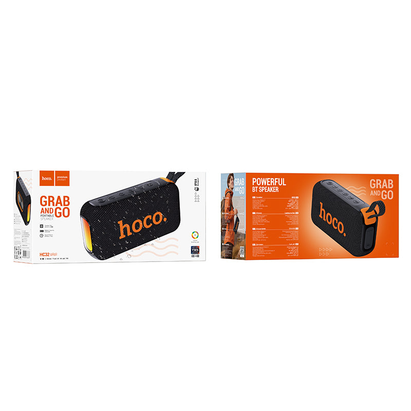 20W Bluetooth Speaker w/ LED Light, IPX4 Waterproofing, 3000mAh Battery, FM / MicroSD / USB / Aux Inputs (HC32)