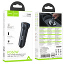 60W PD Dual USB-C Super Fast Car Charger with LED Ring Light (Z54B)
