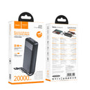 2A Power Bank with Charging Indicator, 2 Inputs, 5 Outputs, 4 Built-in Cables (20000mAh) (J163A)