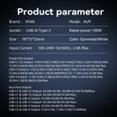 100W 4-Port PD GaN Ultra Fast Desktop Charging Station with 3x USB-C, 1x USB-A, 1.8M Power Cord (AU9)