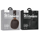 Leather Bluetooth Headset w/ 32 Hours, Air Soft Earmuff, Aux Input, Foldable Design (W64)