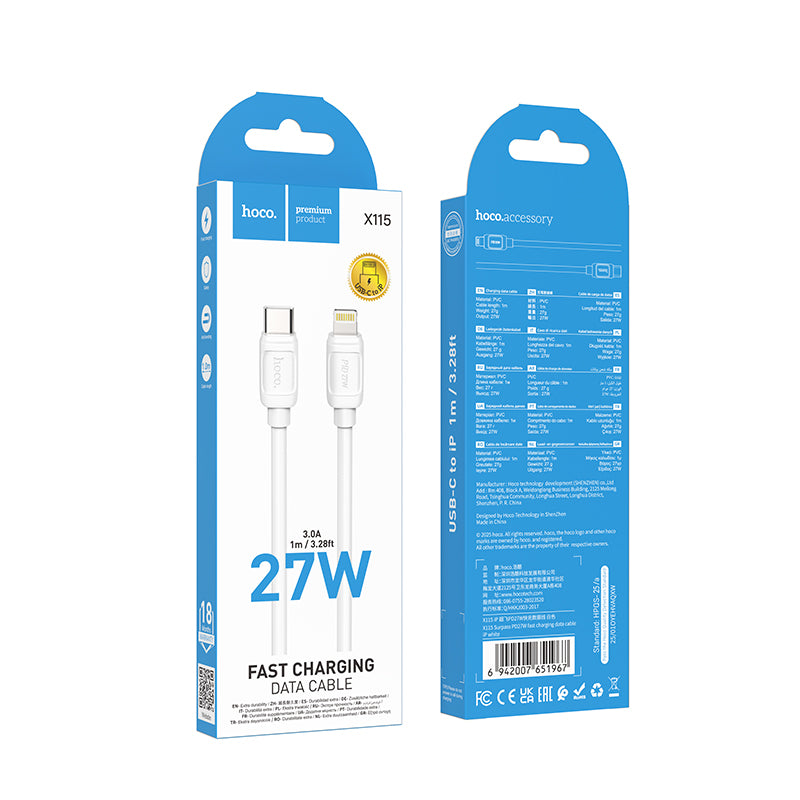 27W Fast Charging Cable - Lightning to Type C (X115)