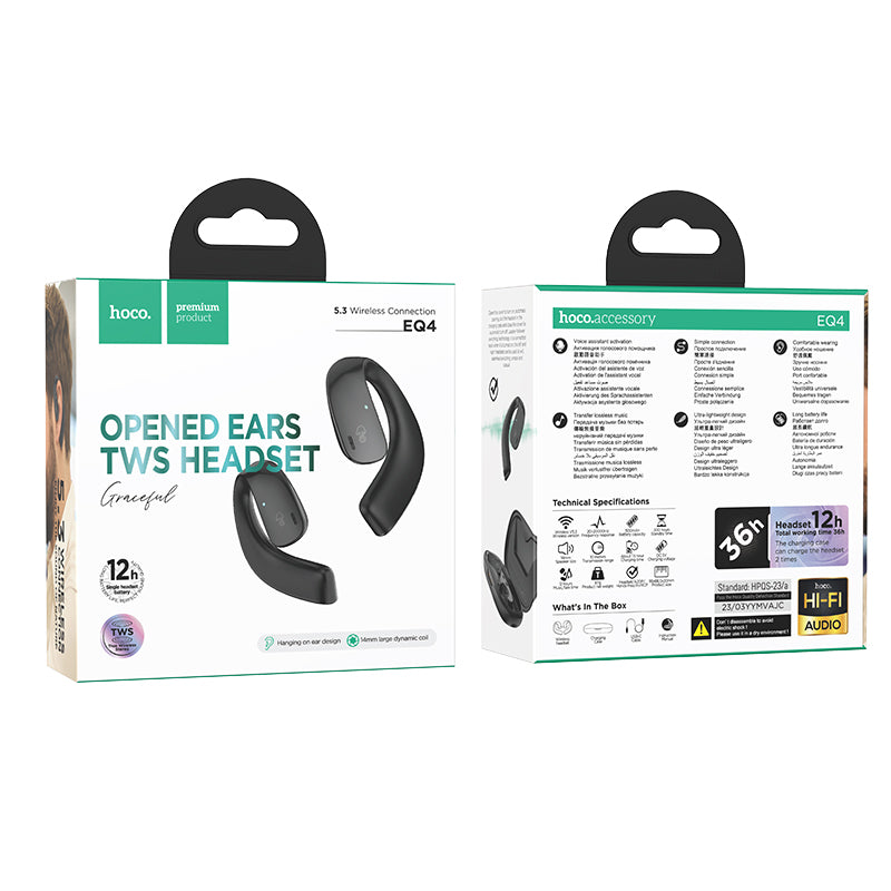 Wireless TWS Earbud w/ Ear Hook & 12 Hours (EQ4)