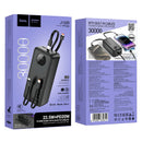 22.5W PD+QC Power Bank with LED % Display, 2 Built-in Cables, CCC Certification (30000mAh) (J132B)