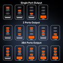 100W 4-Port PD GaN Ultra Fast Desktop Charging Station with 3x USB-C, 1x USB-A, 1.8M Power Cord (AU9)