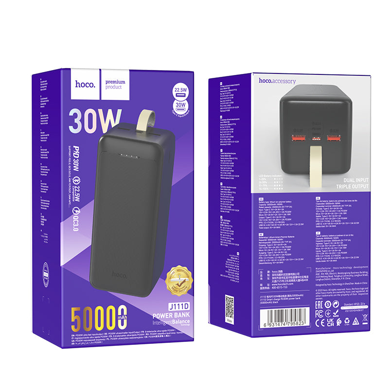 30W PD+QC Power Bank (50000mAh) (J111D)