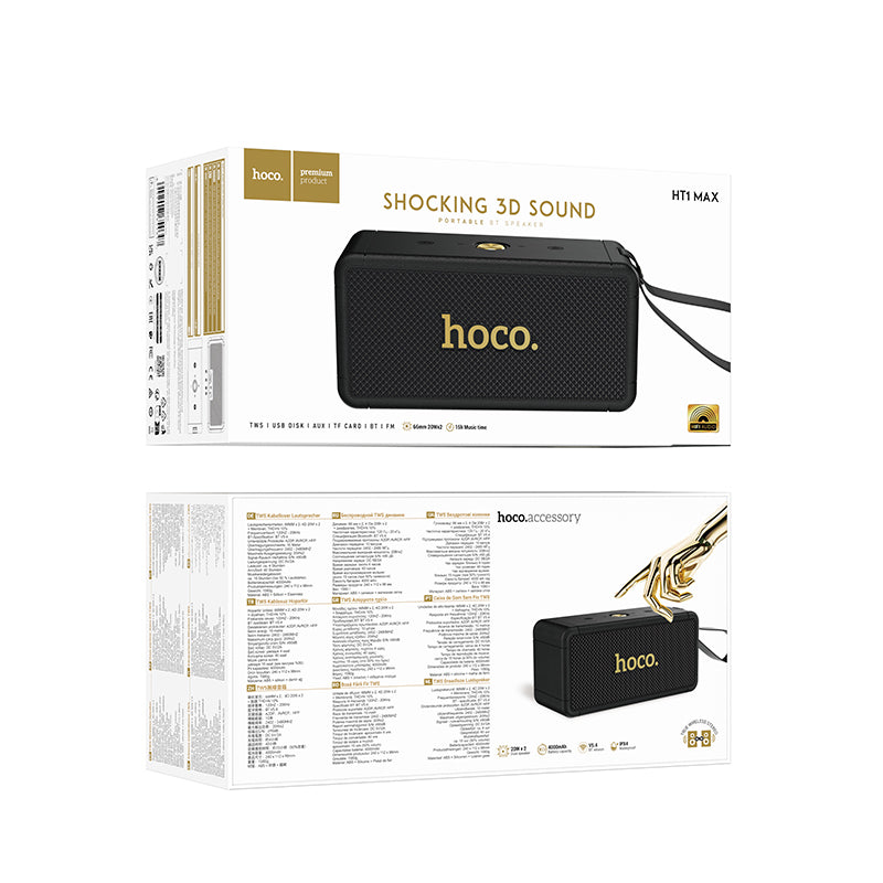 40W Premium Bluetooth Speaker with FM/MicroSD/USB/Aux Inputs (HT1 Max)