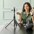 Premium 1.71m Selfie Stick with Drop-to-Open Tripod | Heavy-Duty Aluminum Stand with Bluetooth Remote (E31)