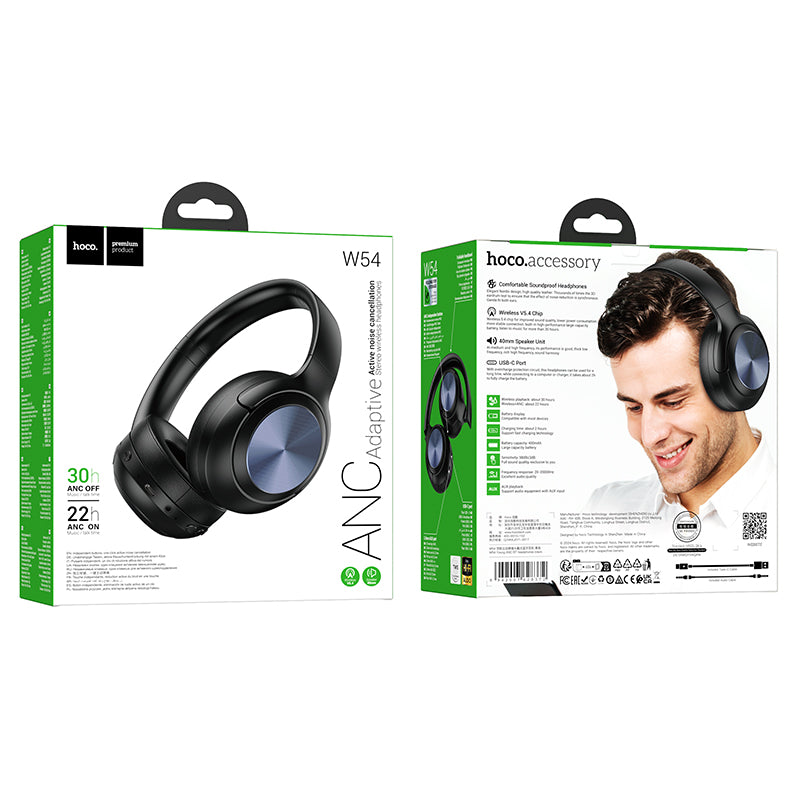 Premium Bluetooth Headset w/ ANC Noise Cancelling (W54)