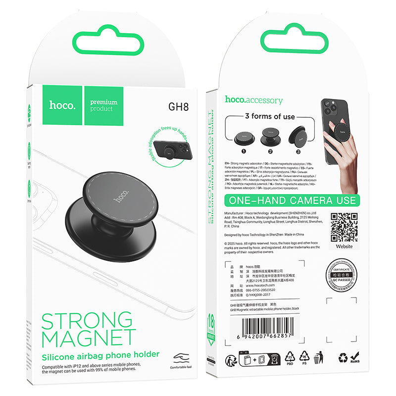 Magnetic Pop-Up Phone Grip & Stand (GH8) - MagSafe Compatible & Universal