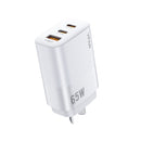 65W GaN Ultra Fast Charger w/ 2 USB-C & USB-A (AU7)