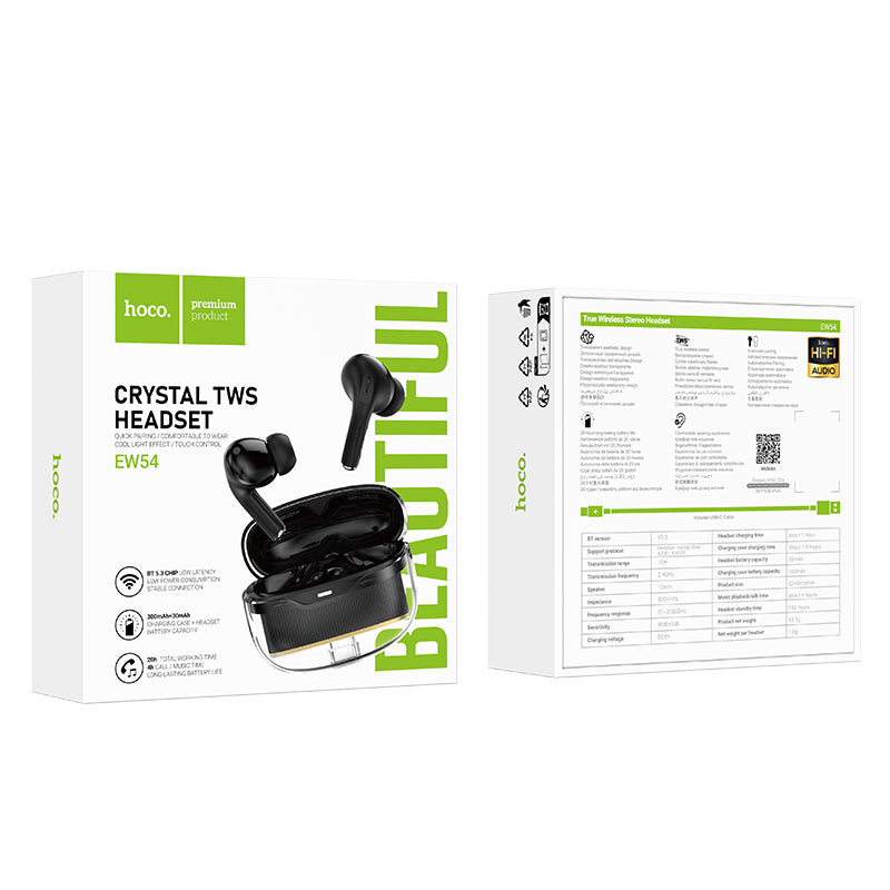 TWS Earbud with Crystal Clear Body, 4 Hours (EW54)