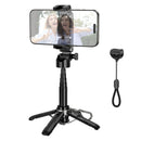 Mini Size Bluetooth Selfie Stick w/ 39cm Height Quadpod, V5.2 Remote, Secure Strap & Buckle (K27)