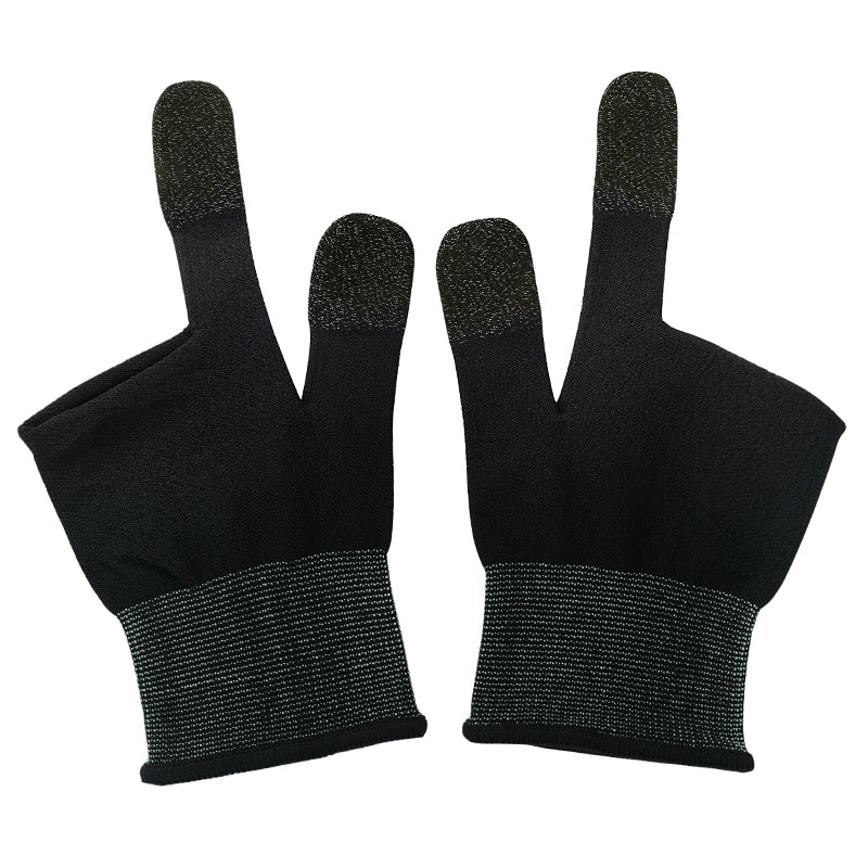 Mobile Gaming Finger Sleeves (2-Pack) Ultra-Thin Silver Fiber (GA21)