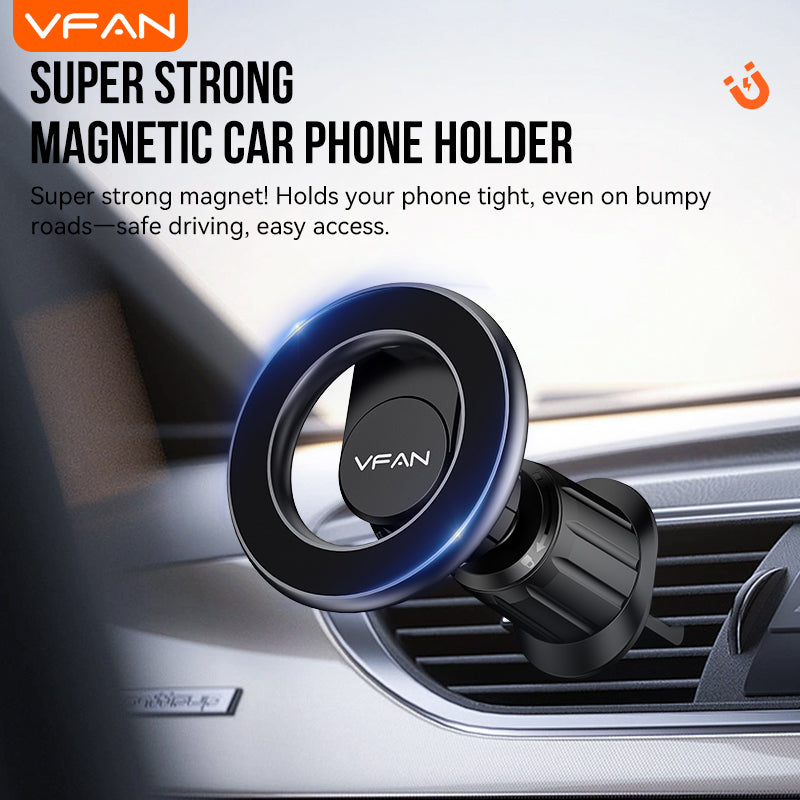 Magnetic Air Vent Phone Mount with 360' Rotation, Hook Locking (H09)