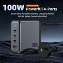 100W 4-Port PD GaN Ultra Fast Desktop Charging Station with 3x USB-C, 1x USB-A, 1.8M Power Cord (AU9)