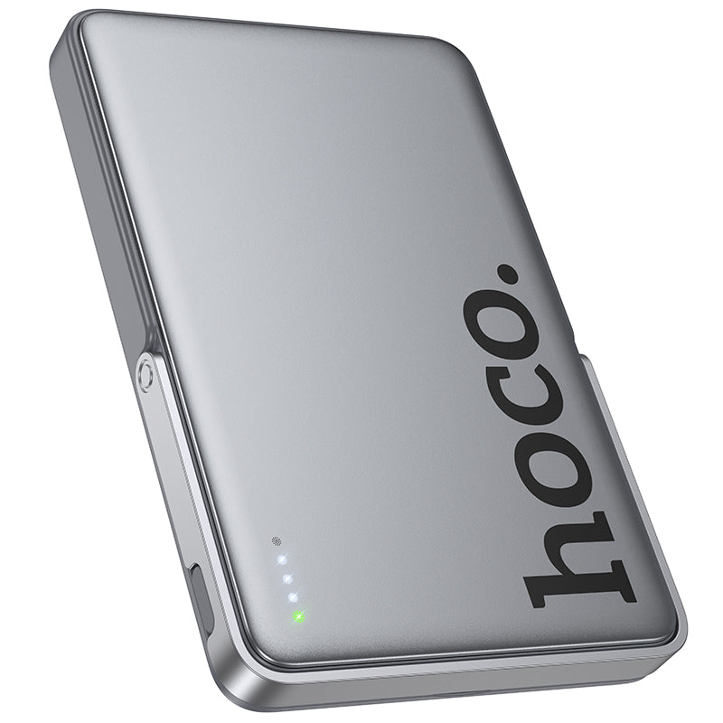 Magnetic 20W PD+QC Wireless Charging Power Bank w/ Ultra Thin, Aluminum Alloy Body, Kick Stand (5000mAh) (Q36)