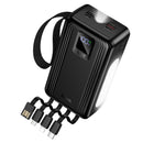 22.5W PD+QC Power Bank with 4 Built-in Cables, Digital Display, 2x LED Lights (30000mAh) (J173A)