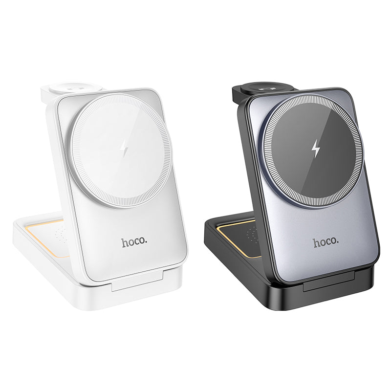 15W 3-in-1 Magnetic Wireless Fast Charger w/ Foldable Compact Design, Ambient Light (CQ21)