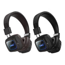 Leather Bluetooth Headset with Mirror LED Light, Gen 6.0 Bluetooth (W72)