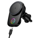 15W Magnetic Wireless Charging Air Vent Phone Holder with Active Cooling (HW36)