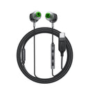 In-Ear Style USB-C Earphone Universal w/ Digital Microchip, Nylon Wire (L5) Black