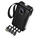 22.5W PD+QC Power Bank with 4 Built-in Cables, Digital Display, 2x LED Lights (20000mAh) (J173)