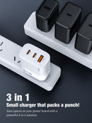 65W GaN Ultra Fast Charger w/ 2 USB-C & USB-A (AU7)