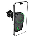 15W Magnetic Wireless Charging Air Vent Phone Holder with Active Cooling (HW36)