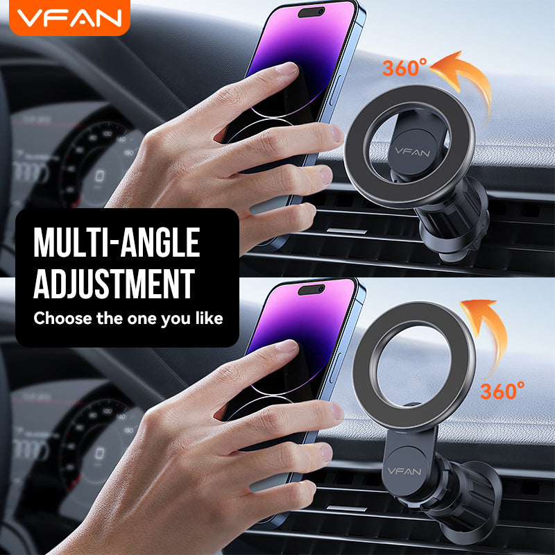 Magnetic Air Vent Phone Mount with 360' Rotation, Hook Locking (H09)