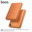Magnetic 20W PD+QC Wireless Charging Power Bank with Digital Display, 15mm Ultra Thin, Orange Metallic Body (10000mAh) (Q34)