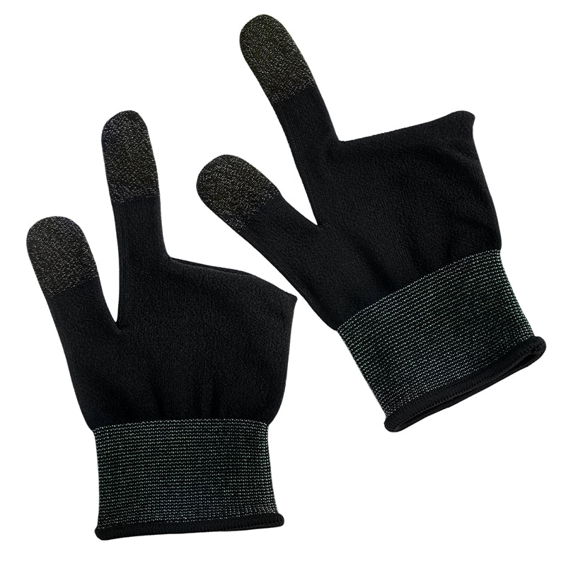 Mobile Gaming Finger Sleeves (2-Pack) Ultra-Thin Silver Fiber (GA21)