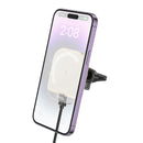 15W Magnetic Wireless Fast Charging Phone Holder for Air Vent w/ Clear Crystal Accent (HW17)