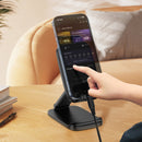 Premium Foldable Desktop Phone Stand | Adjustable Dual-Axis Mobile Holder with Retractable Arm (E45)