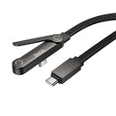 60W PD Nylon Braided Zinc Alloy Cable with Metallic Kick Stand (U150) USB C to USB C