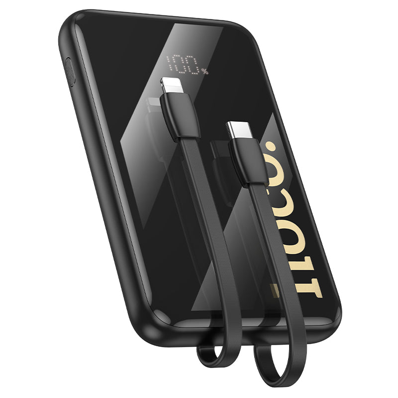 22.5W PD+QC Power Bank w/ 2 Built-in Cables, LED % Display (10000mAh) (Q37)