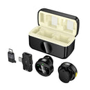 Dual Wireless Digital Microphone w/ USB-C Connector + Lightning Adaptor, ENC Noise Cancellation, Magnetic Lapel (L22)