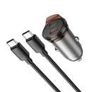45W Dual USB C Super Fast Car Charger w/ Mini Size, C to C Cable Included (NZ16B)