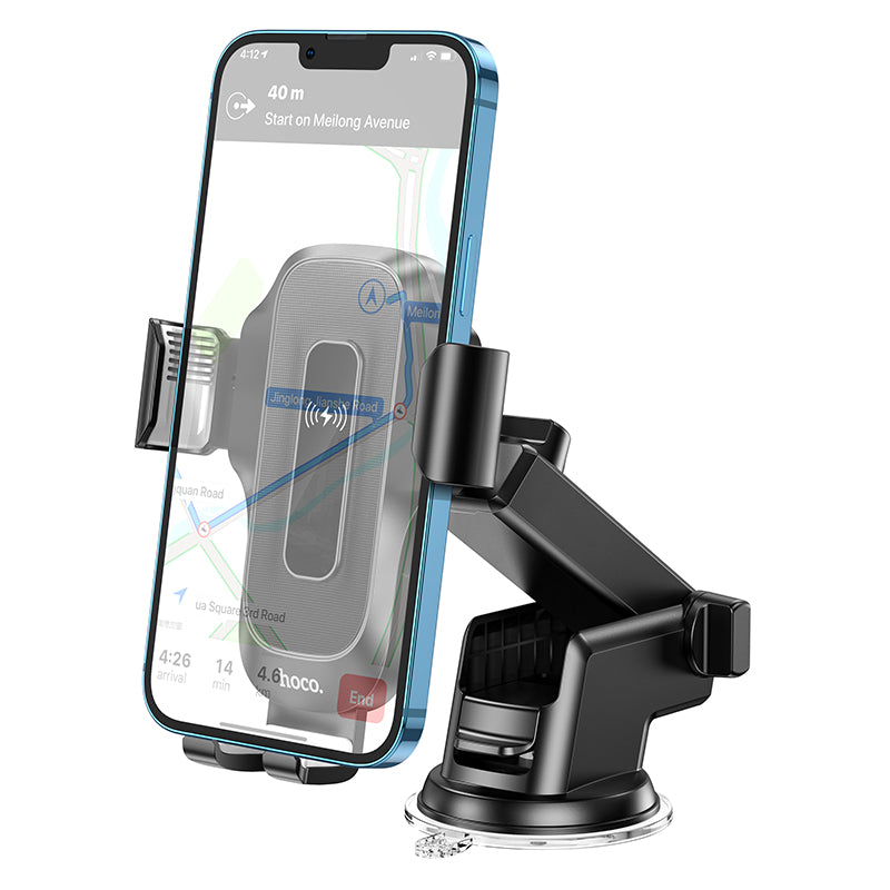 15W Automatic Clamping Wireless Charging Phone Holder for Windshield / Dashboard (HW3)