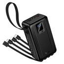 22.5W PD+QC Power Bank with 4 Built-in Cables, Digital Display, 2x LED Lights (30000mAh) (J173A)